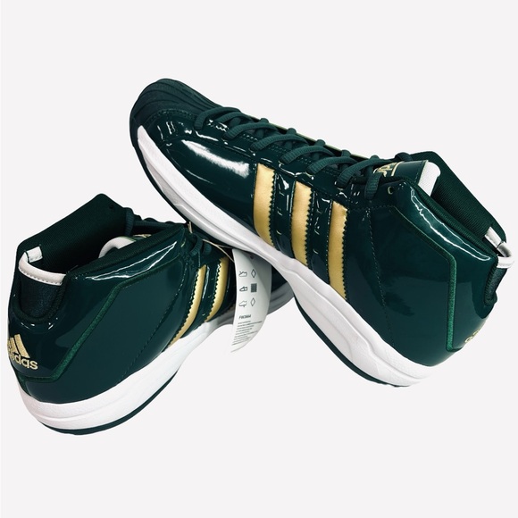 Adidas Pro Model 2G SVSM Low Cut Basketball Shoes Green/Gold FW3664 - Picture 8 of 11